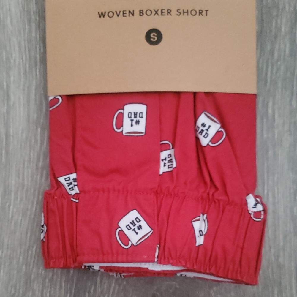 J.Crew #1 Dad Coffee Cup Red Woven Boxer Shorts